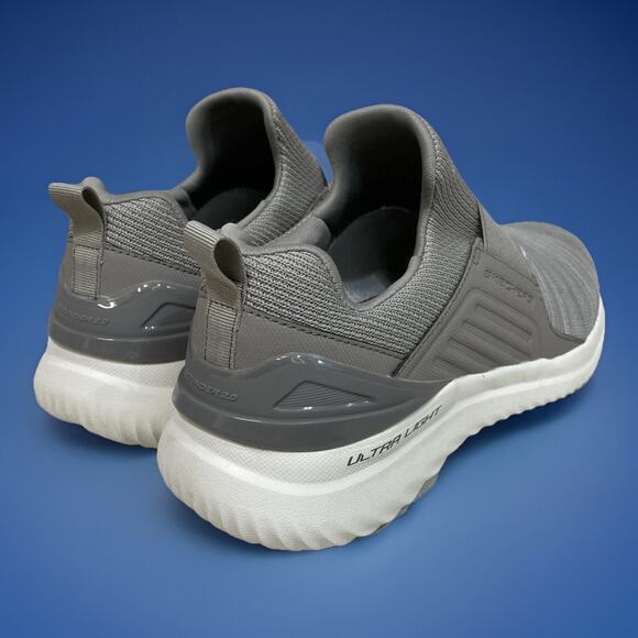 Skechers Mens Sz 10 Gray Slip On Sneakers Stretch Fit Bounder 2.0 Balmore Taupe - Picture 3 of 9